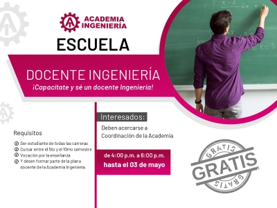 Te invitamos a ser parte de nuestra Escuela de Formaci&oacute;n Docente &iexcl;Capac&iacute;tate gratuitamente y s&eacute; un docente Ingenier&iacute;a!